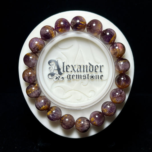 Cacoxenite Amethyst 10mm Bracelet